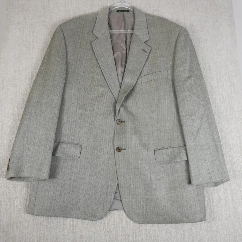 Lauren Ralph Lauren Men's Tweed Herringbone Wool Blazer 48R Gray Sport Coat